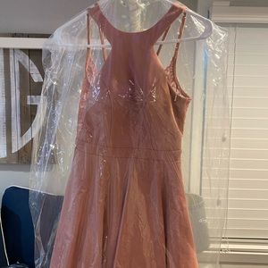 backless pink hoco dress